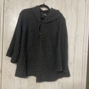 Apartment 9 Womans Sweater Jacket Size XLarge Cardigan Gray Wool Cable Knit